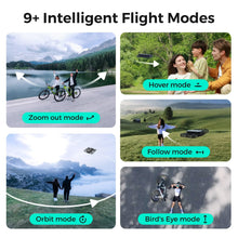 Load image into Gallery viewer, Drone with Camera, Self-Flying Camera Drone with Follow Me Mode, Foldable Mini Drone, Hands-Free Control Black (Combo)