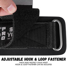 Load image into Gallery viewer, Weight Lifting Hooks Heavy Duty (Gray, Men-Wrist Size Large)