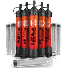 Load image into Gallery viewer, Practical Survival Reusable Emergency Water Filter Straws, 5-Pack