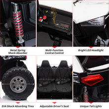 Load image into Gallery viewer, 24V 2 Seater Ride on Car, 4WD UTV Electric Cars for Kids with Remote Control, 21" Large Seats, One Foldable Seat, 15.4" Large EVA Wheels