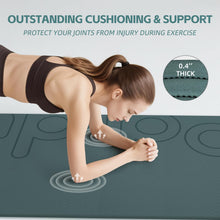 Load image into Gallery viewer, PAIDU Large Yoga Mat, 72" x 36" x 2/5"(10MM) Thick Non-Slip Exercise Mat, SGS-Certified POE Material, Ideal for Home Gym, Yoga, Pilates, Fitness Workouts & Floor Mat (Deepgreen - LOGO)