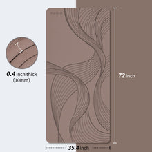 Load image into Gallery viewer, PAIDU Large Yoga Mat-72’x36’x0.4’ Extra Width & Thick,Comfortable,Non-Slip Exercise Mat-Works Great on All Floor for Stretching,Yoga Studio,Gym or Home Workouts (Brown)