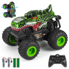 Load image into Gallery viewer, Remote Control Car, 2.4Ghz All Terrain Dinosaur Monster Truck Toys, RC Truck with Music, 3 Lighting Effects, 360 Stunt (Green)