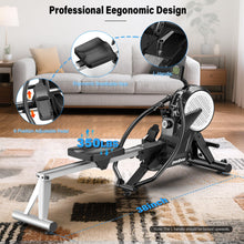 Load image into Gallery viewer, pooboo Rowing Machines for Home (Black Silver)