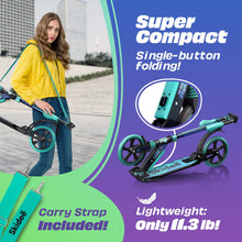 Load image into Gallery viewer, Kick Scooter for Kids Ages 6-12 - Large Sturdy Wheels, Anti-Shock Suspension with Adjustable Handlebar Up to 41" High for Kids, Teens & Adult, Max Load 220 Lbs