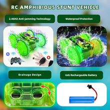 Load image into Gallery viewer, Amphibious Remote Control Car,4WD Waterproof RC Cars, Remote Control Boat,360°Rotation,180°Flip with Led Lights