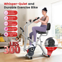 Load image into Gallery viewer, Foldable Exercise Bike with Elliptical Mode, 8-Level Magnetic Resistance Stationary Bike -Grey Red
