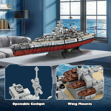 Load image into Gallery viewer, Battleship Bismarck Building Block Set - Large MOC Military World-Bismarck Class Battleship Model, 14+ (2081Pieces)