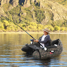 Load image into Gallery viewer, PEXMOR Inflatable Fishing Float Tube,350LBS Capacity, with Storage Pockets and Comfortable Padded Seat,Adjustable Shoulder Straps and Carry Bag, for River Lake Fishing,bass Fly Fishing,Camouflage