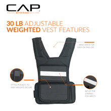 Load image into Gallery viewer, CAP Barbell Women's Weighted Vest, 30 Pound, Black