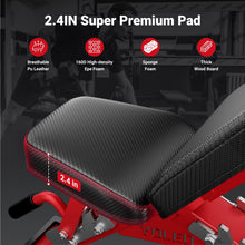 Load image into Gallery viewer, YOLEO Commercial Adjustable Weight Bench 2315LB ASTM Certified – 80% Pre-Assembled Heavy Duty Workout Bench for Home Gym, Decline/Flat/Incline Bench Press, 2.4" Thick Pad & 2 Wheels