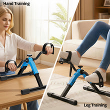 Load image into Gallery viewer, RYGEO Folding Pedal Exerciser Mini Exercise Bike Under Desk Bike - Blue