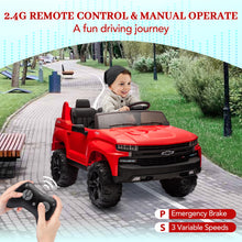 Load image into Gallery viewer, Baby Car 24V 2-Seater Truck Licensed Chevrolet Silverado Ride On Toy w/Parent Remote Control,4xSpring Suspension, Red