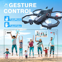 Load image into Gallery viewer, YLFU Drone with Camera, 1080P FPV Drone Camera with Remote Control Quadcopter, Gestures Selfie, One-Key Take Off/Landing, Speed Adjustment, 3D Flips, 2 Batteries Mini Drone for Adults Kids