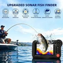 Load image into Gallery viewer, Portable Castable Fish Finder for Kayak Wireless Sonar Sensor, Depth Finder