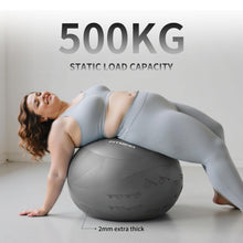 Load image into Gallery viewer, FITMIND Extra Thick Yoga Ball with Training Instruction, Anti-Burst Slip Resistant Exercise Ball -Grey