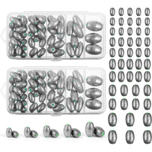 Load image into Gallery viewer, Poen 108 Pcs Egg Sinkers Fishing Kit, 3/16oz, 1/4oz, 3/8oz, 1/2oz, 1oz