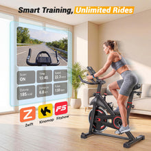 Load image into Gallery viewer, NEWBULIG Exercise Bike with APP, Stationary Bikes for Home-Black Red