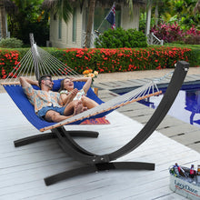Load image into Gallery viewer, Lazy Daze 13 Ft Double Quilted Hammock with Curved Steel Black Stand