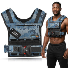 Load image into Gallery viewer, Gymnastics Power - Weighted Vest 6LB, 8LB, 10LB, 15LB, 25lb, 35lb, 45lb, 60lb Removable Iron Weights for Men and Women Workout for Calisthenics and Fitness Sport Training (Camo, 35 LB)