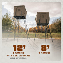 Load image into Gallery viewer, CAGE™ 2.0 Permanent Hub Blinds, 8' Tower, Hunting Tower, 66" x 66" Platform, 800 lb. Capacity, Easy to Assemble, Heavy-Duty Steel Mesh, 66" x 66". CRD30T