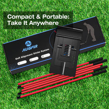 Load image into Gallery viewer, Golf Alignment Sticks Holder, Angle Adjustable Golf Training Aid, Weighted Golf Swing Trainer with Metal Sticks Practice Teaching Aid for Aiming, Putting, Swing