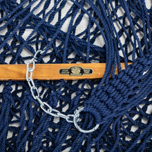 Load image into Gallery viewer, Original Pawleys Island Large Navy DURACORD Rope Hammock with Extension Chains & Tree Hooks, Handcrafted in The USA, 450 LB Weight Capacity, 13 ft. x 55 in.