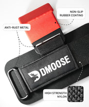 Load image into Gallery viewer, DMoose Fitness Weight Lifting Hooks (Pair) for Deadlifts, Pull Ups, Rows & Shrugs - (Red)
