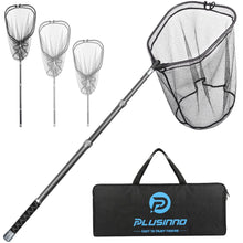 Load image into Gallery viewer, PLUSINNO Large Fishing Net, 6.4 FT Carbon Fiber Fish Net with Long Telescoping Handle, Kayak Fishing Gear Accessories Foldable Landing Net for Bass, Trout, Catfish, Fishing Gifts for Men Father