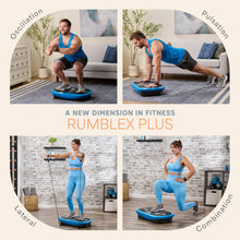 Load image into Gallery viewer, LifePro Rumblex Plus 4D Vibration Plate Exercise Machine - Triple Motor Oscillation, Linear, Pulsation + 3D/4D Motion Vibration Platform/Whole Body Vibration Machine for Weight Loss & Shaping. (Blue)