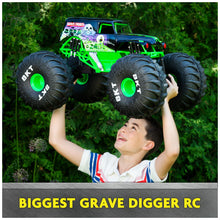 Load image into Gallery viewer, Monster Jam, Official Mega Grave Digger All-Terrain Remote Control Monster Truck, Over 2 Ft. Tall, 1:6 Scale, Kids