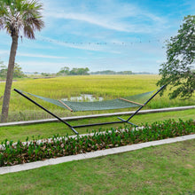 Load image into Gallery viewer, Original Pawleys Island Large Meadow DuraCord Rope Hammock – 13 ft. x 55 in., 2-Person, 450 lb Capacity, Oak Spreader Bar, Zinc-Plated Hardware, Handcrafted in the USA