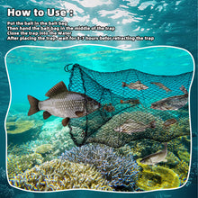 Load image into Gallery viewer, 3 Pcs Foldable Fishing Net Accessories for Crab Crayfish Shrimp:Fishing Landing Net with Telescoping Pole Handle, Collapsible Crab Trap Hexagon and 2 Ropes