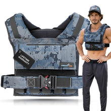 Load image into Gallery viewer, Gymnastics Power - Weighted Vest 6lb, 10lb, 12lb, 25lb, 35lb, 45lb, 60lb Removable Iron Weights for Men and Women Workout for Calisthenics and Fitness Sport Training (45 LB - Camo)