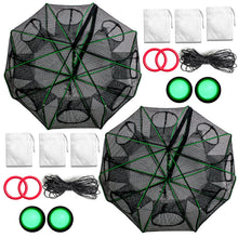 Load image into Gallery viewer, Synceduo Crab Trap Crawfish Minnow Trap, 2PCS Foldable Fishing Bait Net for Blue Crabs Lobster Shrimp Crawfish with Rope and Crabbing Equipment, 10 Holes