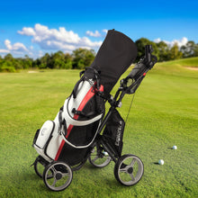 Load image into Gallery viewer, Caddytek Explorer V8 Golf Push Cart - Superlite 4 Wheel Aluminum Foldable Cart with Adjustable Front Wheel Width, Foot Brake, Cooler Basket, Umbrella Holder, Drink Holder, Scorecard Console