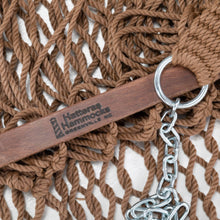 Load image into Gallery viewer, Hatteras Hammocks Deluxe Antique Brown DuraCord Rope Hammock – 13 ft. x 60 in., 2-Person, 450 lb Capacity, Cumaru Spreader Bar, Zinc-Plated Hardware – Handcrafted in the USA