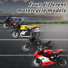 Load image into Gallery viewer, 4-Pack Pull-Back Motorcycle Toys - Friction Powered Kids Toy Cars with Lights, Sounds & Automatic Drive2