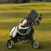Load image into Gallery viewer, Caddytek CaddyLite One Swivel V8 Golf Push Cart - 3 Wheel Lightweight Folding Trolley with 360° Swivel Front Wheel, Cooler Basket, Umbrella and Drink Holder, Adjustable Handle