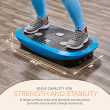 Load image into Gallery viewer, LifePro Rumblex Plus 4D Vibration Plate Exercise Machine - Triple Motor Oscillation, Linear, Pulsation + 3D/4D Motion Vibration Platform/Whole Body Vibration Machine for Weight Loss & Shaping. (Blue)