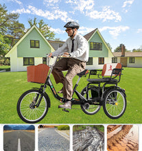 Load image into Gallery viewer, Adult Tricycle Folding Tricycle, Adult Tricycle with seat for Women, Seniors, Men,20 Inch 3-Wheel Bikes (Black)