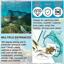 Load image into Gallery viewer, Woanger 3 Pcs Minnow Trap, Include 2 Fishing Bait Trap 1 Cylindrical Hexagon Crab Crawfish Trap, Lobster Shrimp Collapsible Cast Nets Portable Folded Fishing Accessories,12x21.65 Inches