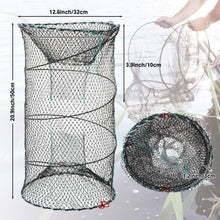 Load image into Gallery viewer, JaGely 5 Pcs Fishing Net Accessories Include Fishing Landing Net with Handle, 26in x 13in Portable Folded Cast Net, 8 Holes 8 Sides Collapsible Fishing Bait Trap, Fishing Keep Net, Drawstring Bag