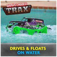 Load image into Gallery viewer, Monster Jam, Official Grave Digger Trax All-Terrain Remote Control Outdoor Vehicle, 1:15 Scale, Kids Toys