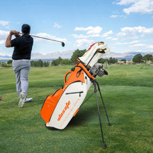 Load image into Gallery viewer, Waterproof PU Leather Golf Stand Bag, 6 or 14 Way Top Dividers,Golf Bag (Orange -14Way)