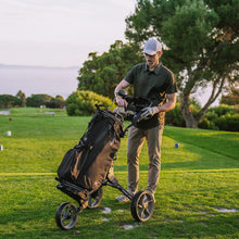 Load image into Gallery viewer, KVV 3 Wheel Foldable/Collapsible Golf Push Cart Ultra Lightweight Smallest Folding Size, New-Version Scorecard Holder Umbrella Holder Included