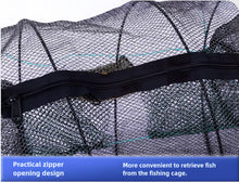 Load image into Gallery viewer, EASY BIG Portable Collapsible Crab Traps, Foldable Crabbing Nets for Lobster, Shrimp, Carp, Crayfish, Galvanized Steel Wire, Polyethylene Mesh