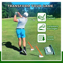 Load image into Gallery viewer, Golf Swing Training Aid - Alignment Discs & Rods | Corrects Setup, Posture, Swing Plane & Path to Fix Slice and Hook | Achieve Consistent Contact, Increase Distance & Accuracy