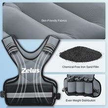 Load image into Gallery viewer, ZELUS Weighted Vest for Men and Women, Adjustable Body Weight Vest Exercise Set for Workouts, 4-10lb/11-20lb/20-32lb with 6 Ironsand Weights for Cardio Strength Training Walking Jogging, 4-10lb. Gray