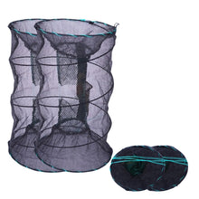 Load image into Gallery viewer, EASY BIG Portable Collapsible Crab Traps, Foldable Crabbing Nets for Lobster, Shrimp, Carp, Crayfish, Galvanized Steel Wire, Polyethylene Mesh
